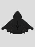 Black Bat Wing Hoodie Ghost