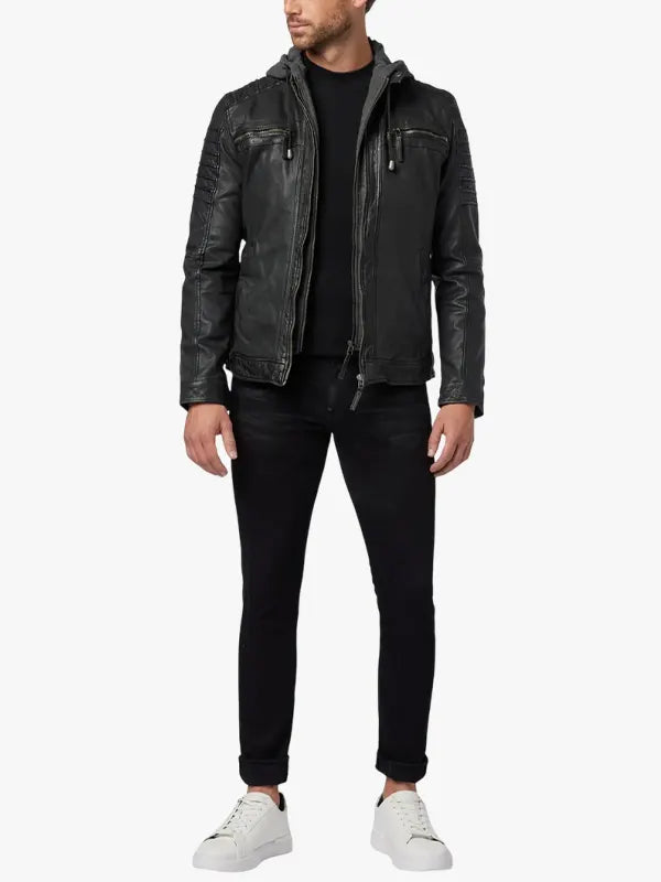 Black leather jacket