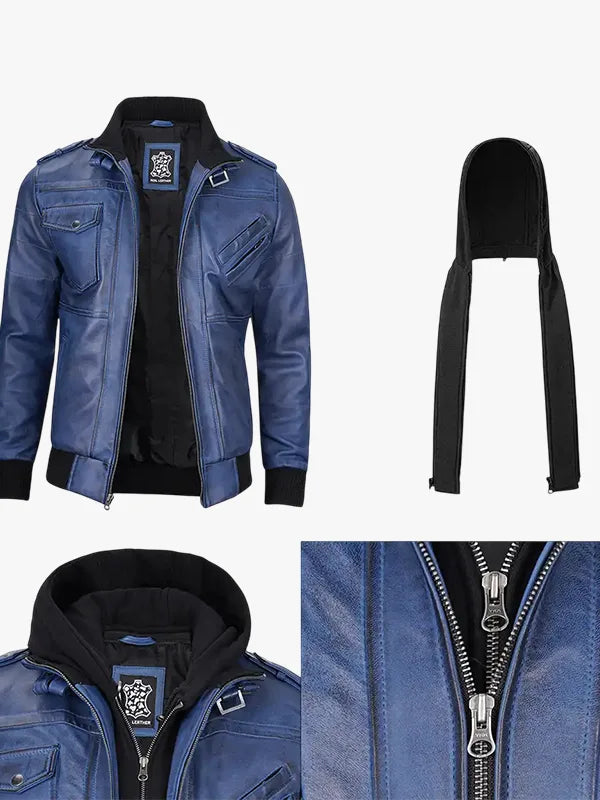 Blue Bomber Jacket for Men