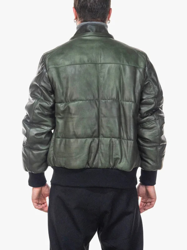 Boston Olive Green Down Jacket With Hooded