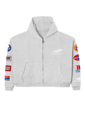 Bottega Desires Patches Grey Zip-Up Hoodie