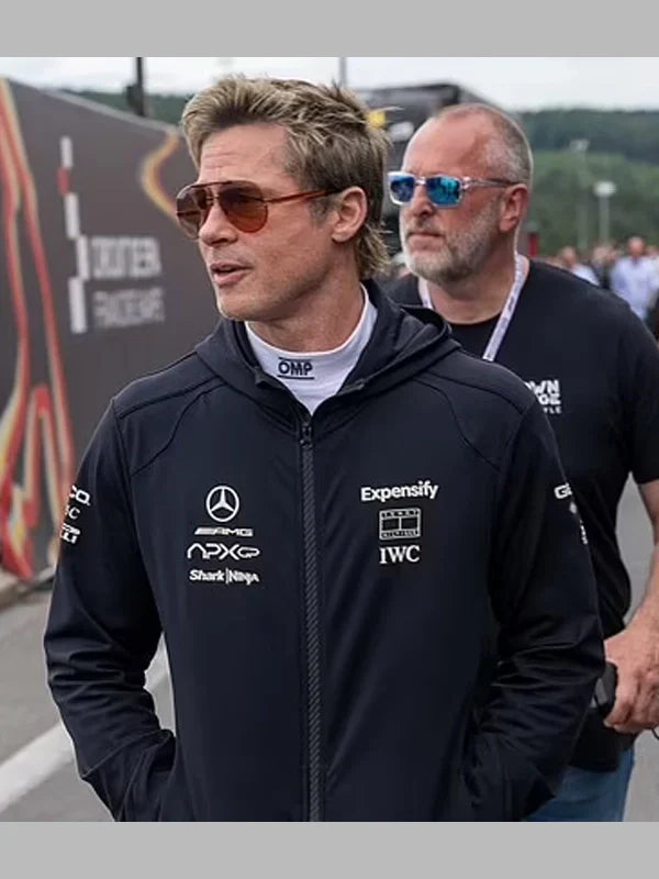 Brad Pitt F1 APX GP Black Zip-Up Hoodie