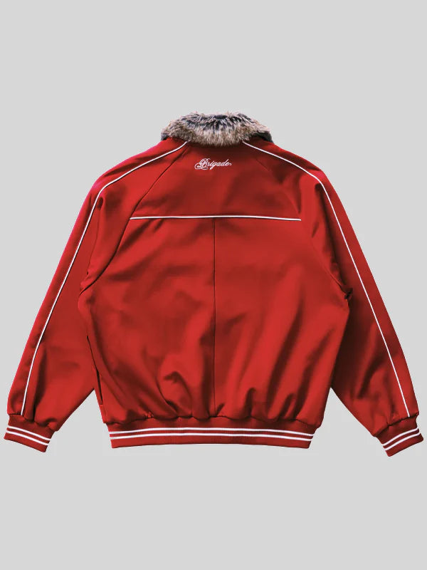 Brigade Fur Collar Red Track Jacket