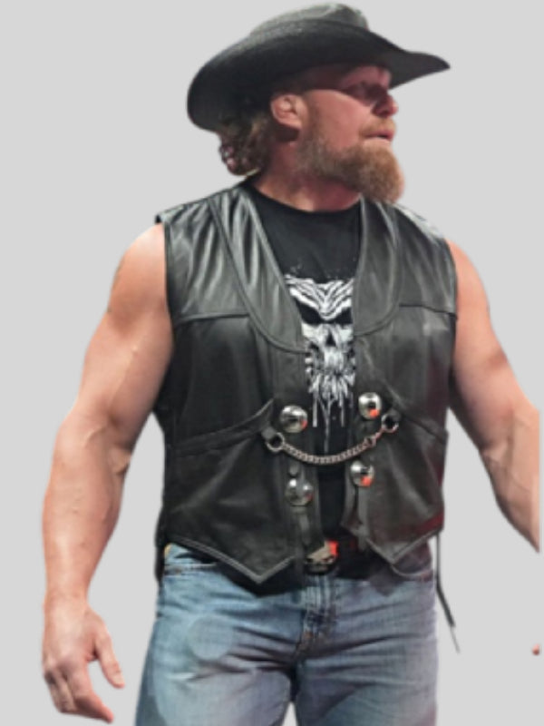 BrockLesnar 2025 SummerSlam Leather Vest Black