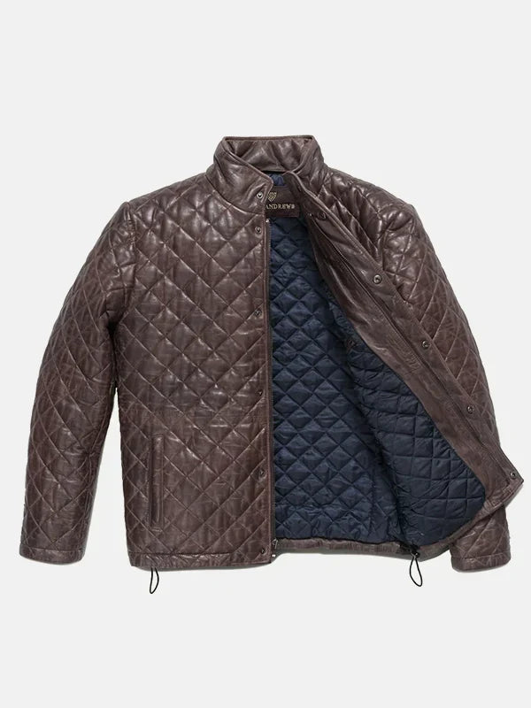 Brown Highlands Quilted Leather Jacket