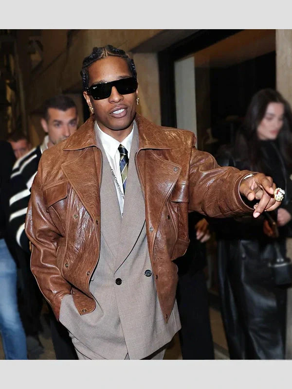 Brown Leather A$AP Rocky Jacket