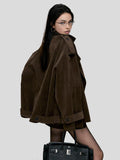 Brown Loose Suede Jacket