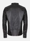 Burton Mandarin Collar Style Black Leather Jacket