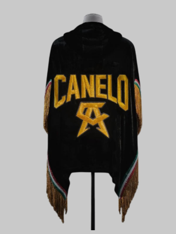 Canelo Amiri Black Velvet Hooded Robe Black