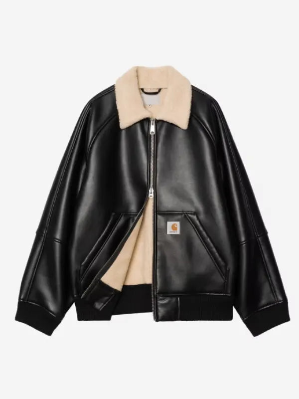 Carhartt WIP Shepton faux-leather jacket black