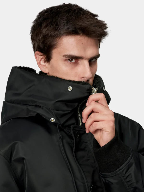 Carhartt Black Hooded Oltera Bomber Jacket