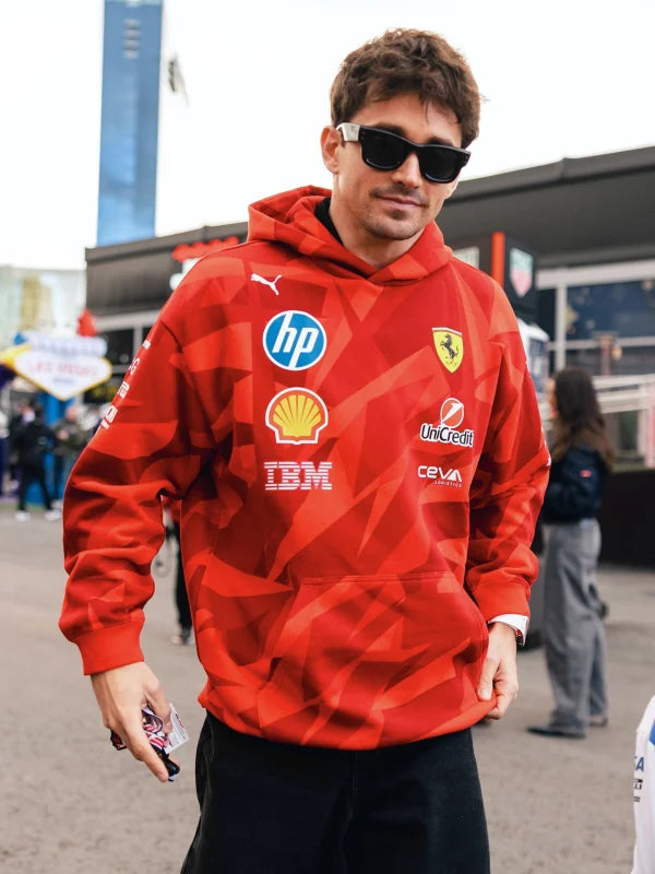 Charles Leclerc Ferrari Red 2025 Special Edition Hoodie