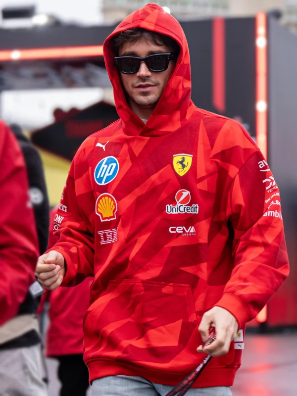Charles Leclerc Ferrari Red Hoodie 2025