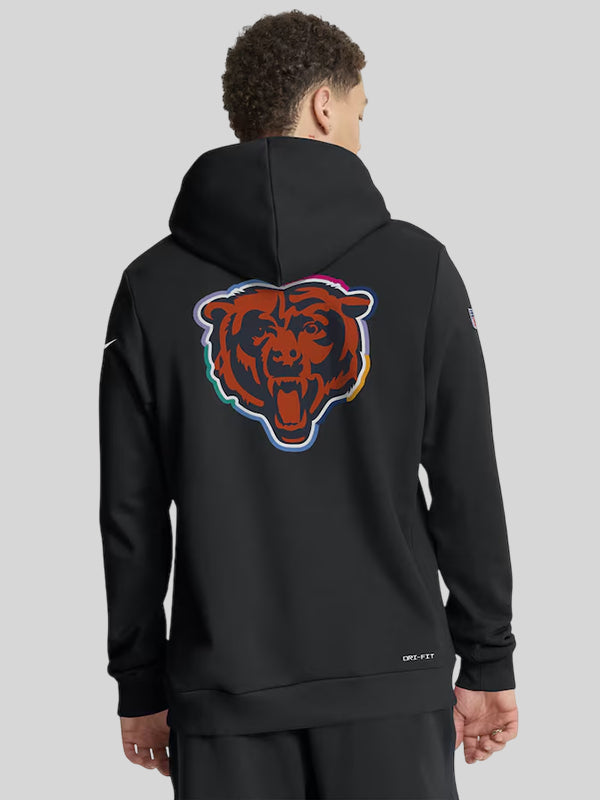Chicago Bears Nike Black 2025 Crucial Catch Hoodie Sweatshirt