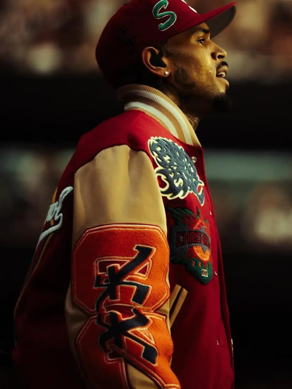 Chris Brown Breezy Bowl Red Varsity Jacket