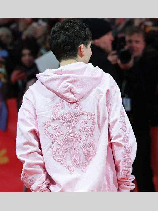 Chrome Hearts Pink Hoodie Timothee Chalamet