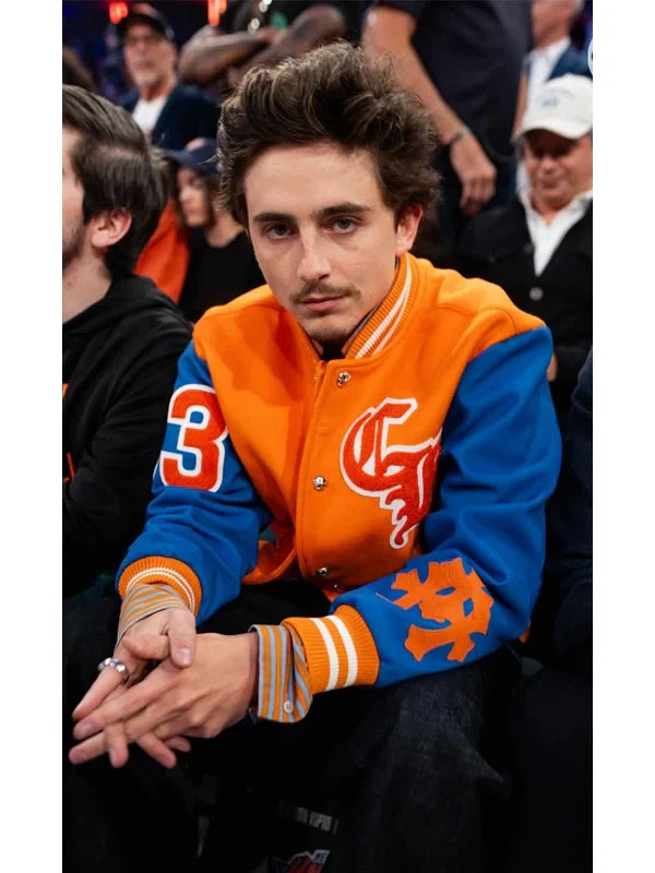 Chrome Hearts Timothee Chalamet Jacket Orange and Blue Jacket