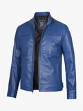 Classic Leather Cafe Racer Jacket