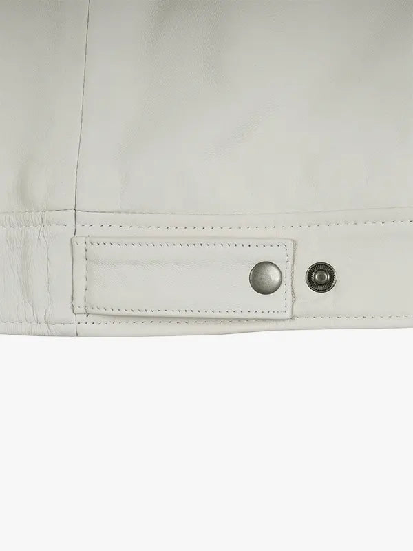 Classic Men’s Shirt Collar Harrington Leather Jacket