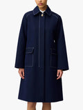 Claudie Pierlot belted midi trench Blue coat