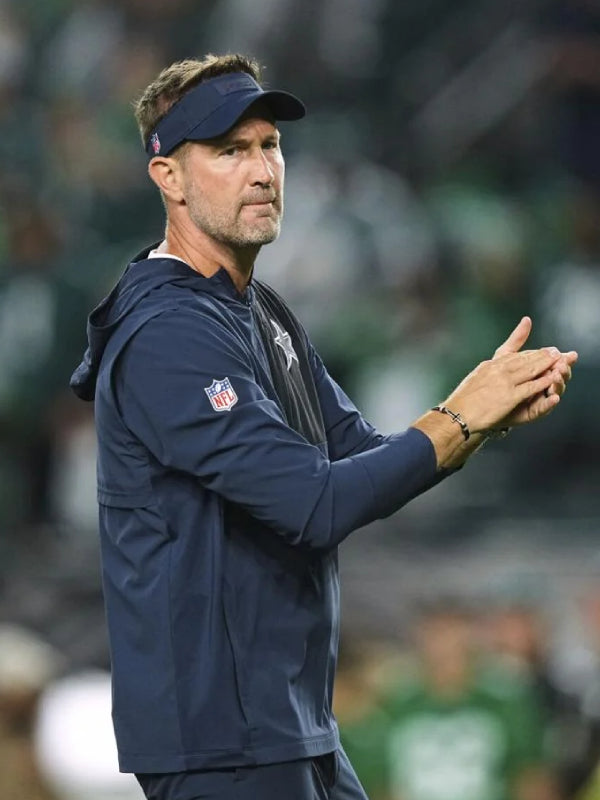 Dallas Cowboys Brian Schottenheimer Half-Zip Hoodie Jacket Blue