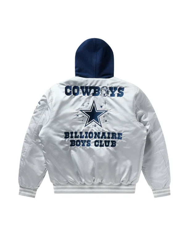 Dallas Cowboys x Billionaire Boys Club Satin Jacket Grey