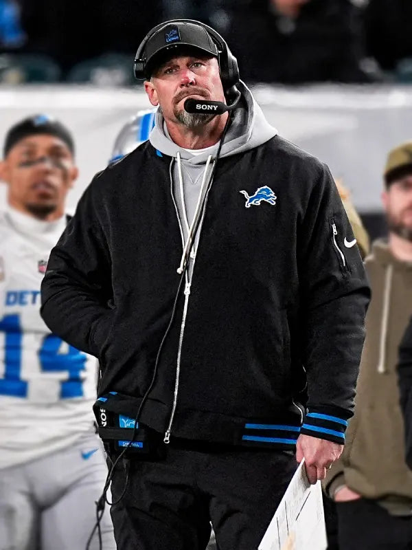 Dan Campbell Detroit Lions Nike Bomber Jacket Black