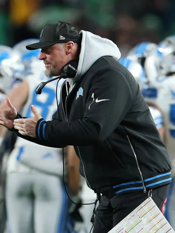 Dan Campbell Lions Bomber Jacket Black