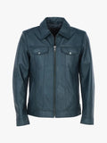 Deshawn Men’s Blue Bomber Shirt Jacket