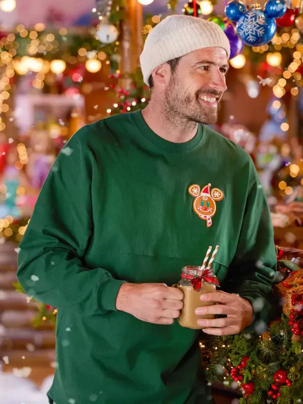 Disney Christmas Greetings Jersey Sweatshirt Green