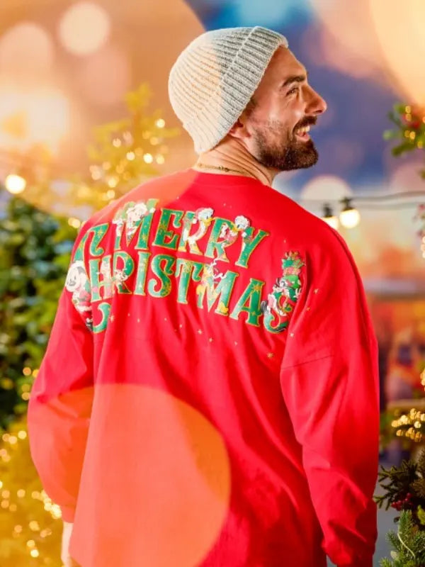 Disney Merry Christmas Red Jersey Sweatshirt