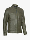 Dodge Olive Green Leather Jacket