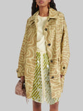 Dries Van Noten Green Printed Coat