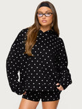 Edikted Chelsie Polka Dot Hoodie Black