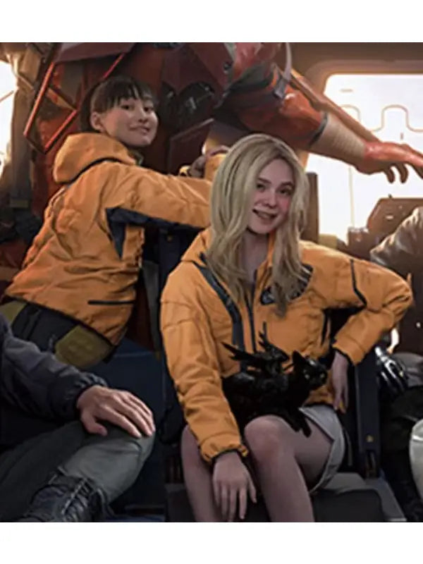 Elle Fanning Death Standing Jacket