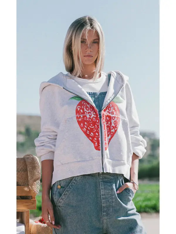 Elwood Strawberry Grey Hoodie
