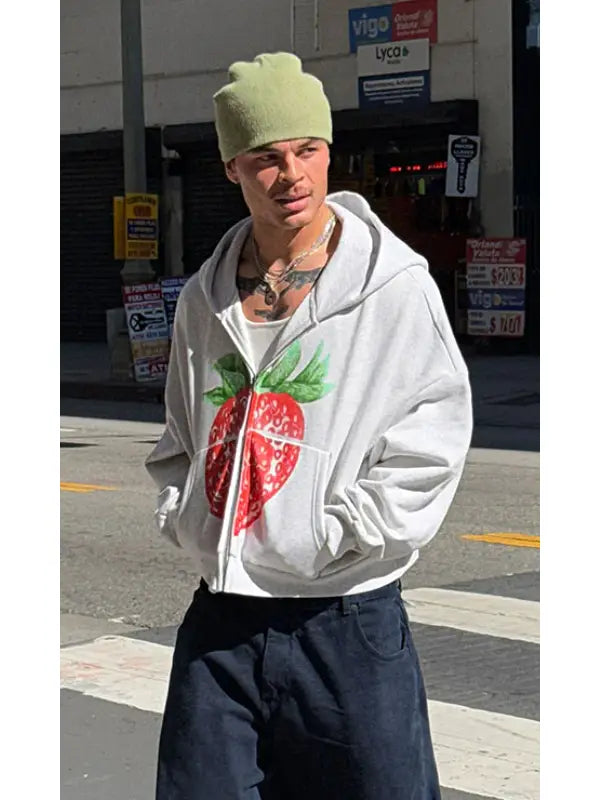 Elwood_Strawberry_Grey_Zip-Up_Hoodie
