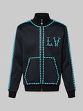Embellished Cotton Track Jacket Louis Vuitton