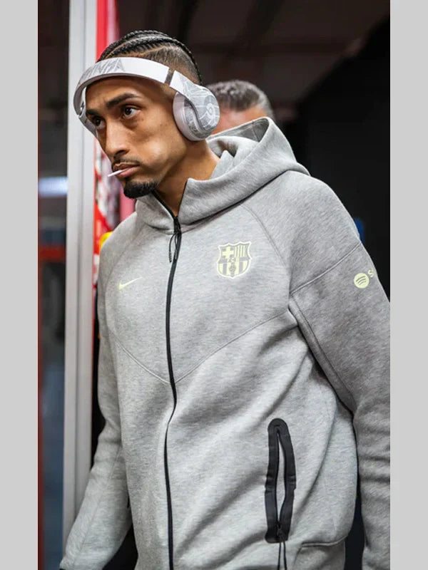 FC Barcelona Nike Tech Fleece Hoodie Grey