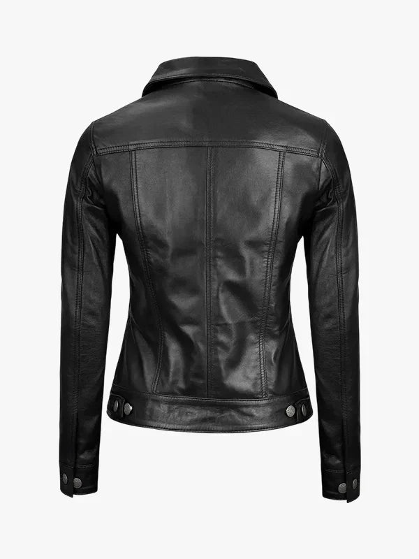 Fernando Black Leather Trucker Biker Jacket