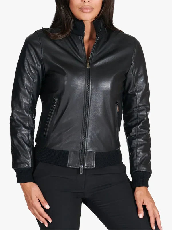 G155-Black Nappa Lamb Leather Jacket