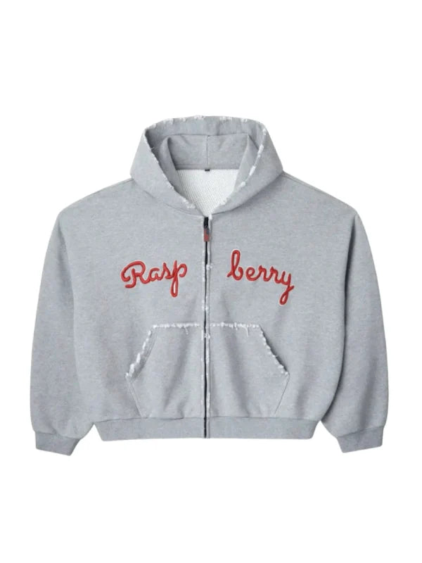 GV Raspberry Hills Script Zip-Up Hoodie Grey