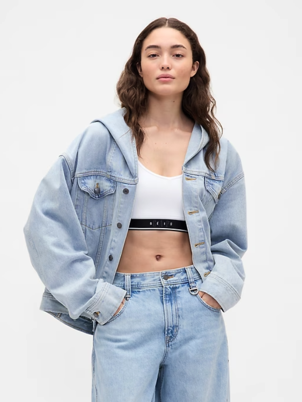 Gap × BÉIS Blue Denim Jacket with Hood