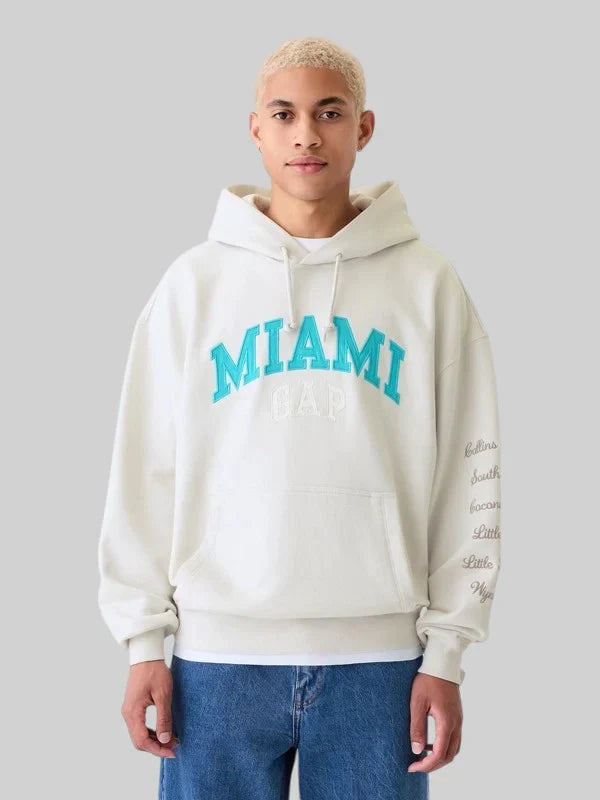 Gap Miami City Logo Hoodie White