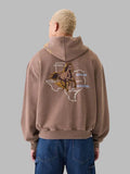 Gap Texas Logo Oversized Hoodie Brown