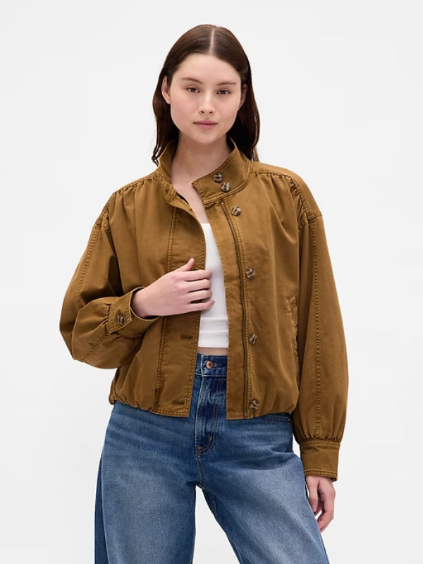 Gap Twill Bubble Brown Jacket