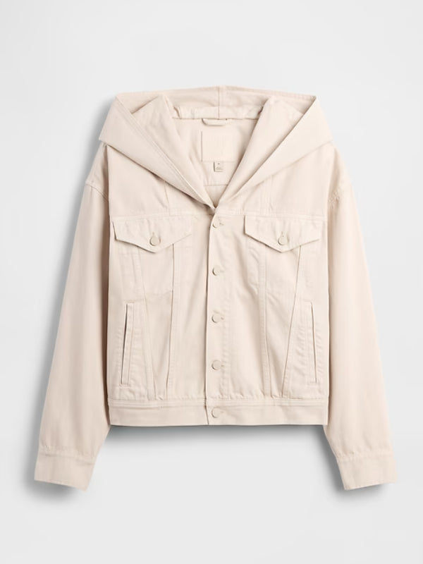 Gap x BEIS Hooded Denim Jacket Beige