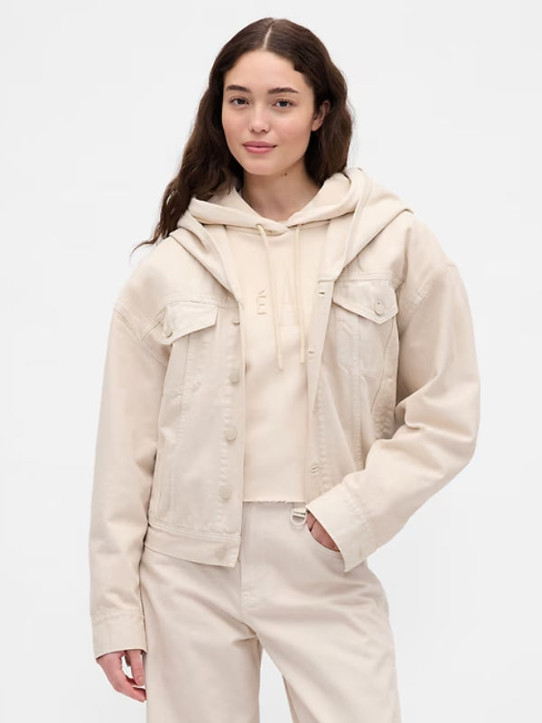Gap x BEIS Oversized Denim Jacket Beige