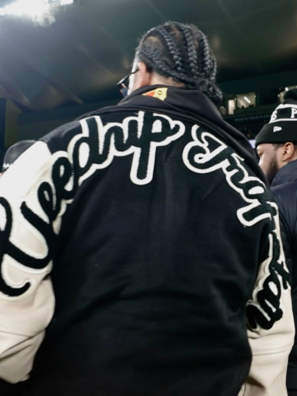 Geedup x Trapstar Black and White Varsity Jacket