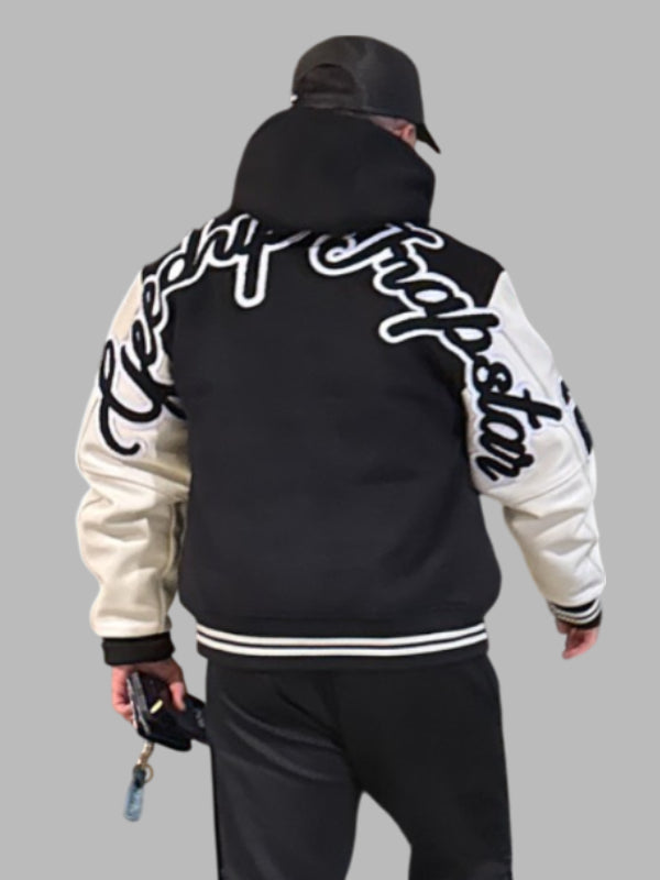 Geedup x Trapstar Varsity Jacket Black and White